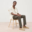 Chemise boyfriend en coton avec broderie ecru homme