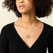 Collier 2 rangs avec pendentif couleur or femme