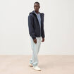 Parka coupe r&eacute;guli&egrave;re &agrave; capuche bleu marine homme