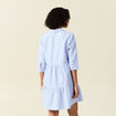 Robe trapèze manches 3/4 bleu ciel femme