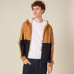 Gilet zippé doublé à capuche camel homme