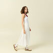 Jupe longue &eacute;vas&eacute;e en coton ecru femme