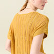 Pull oversize ajour&eacute; col bateau jaune femme