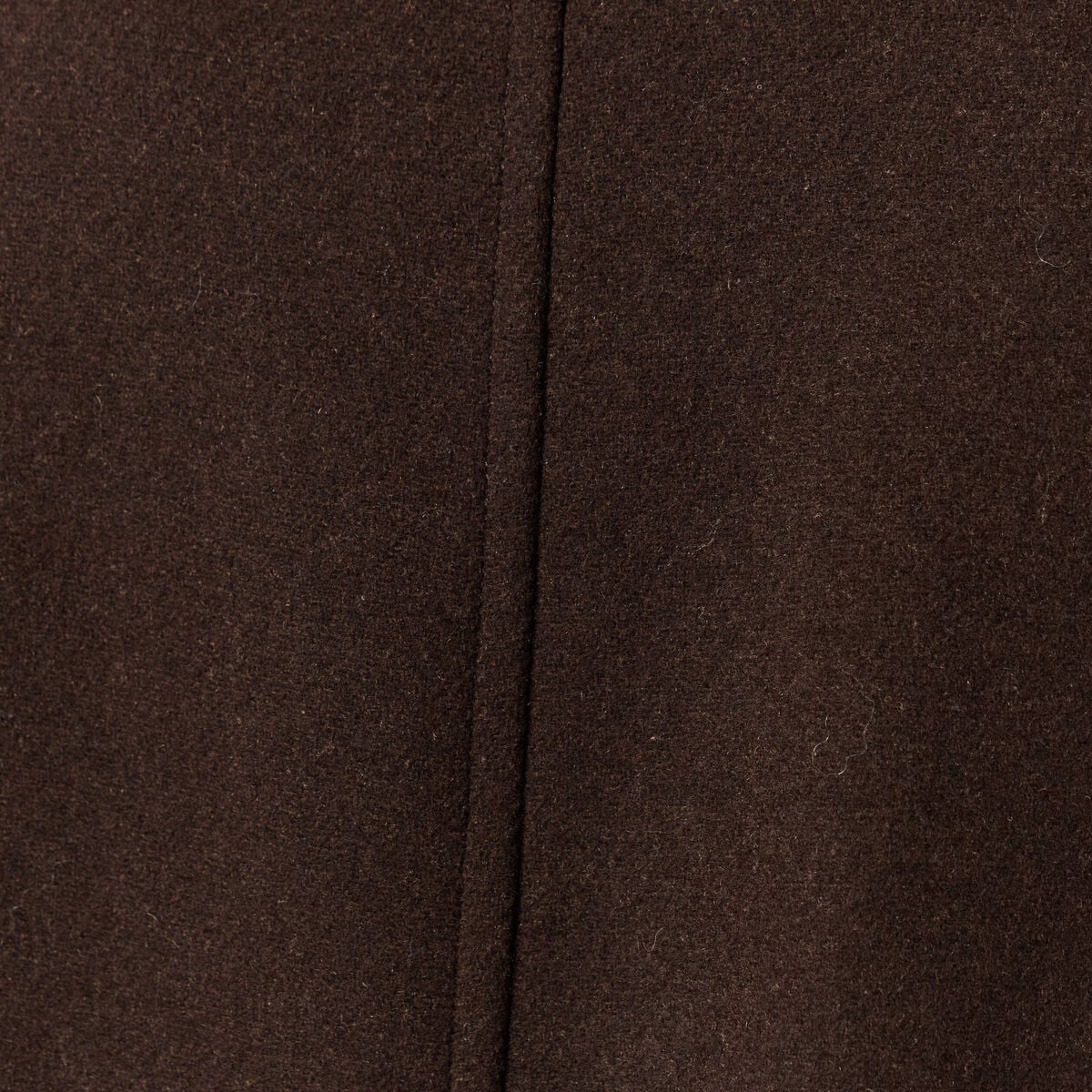 Manteau droit long col montant marron fonc&eacute; femme