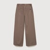 Pantalon large taille standard marron femme