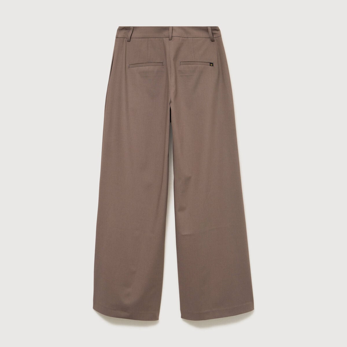 Pantalon large taille standard marron femme