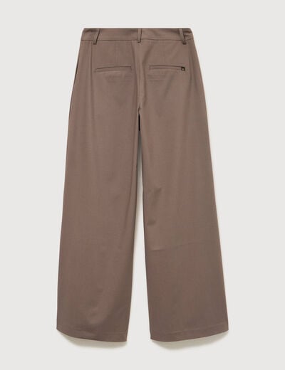 Pantalon large taille standard marron femme