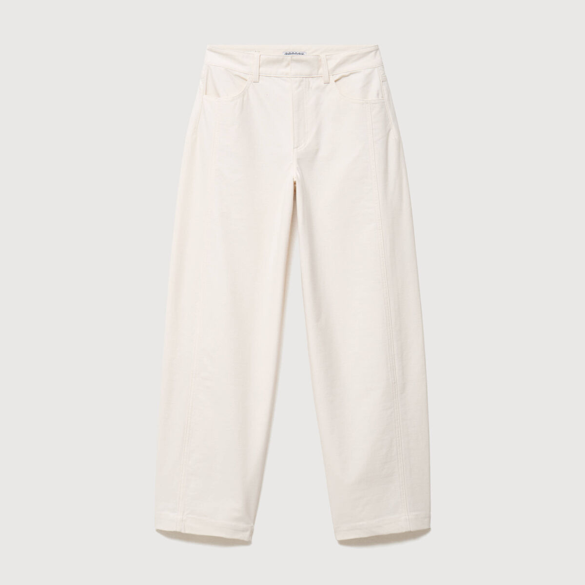 Pantalon coupe regular ecru femme