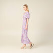 Robe longue évasée rose femme