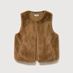 Gilet sans manches doubl&eacute; camel femme