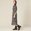 Robe longue évasée noir femme