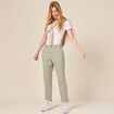 Pantalon chino fluide vert olive femme