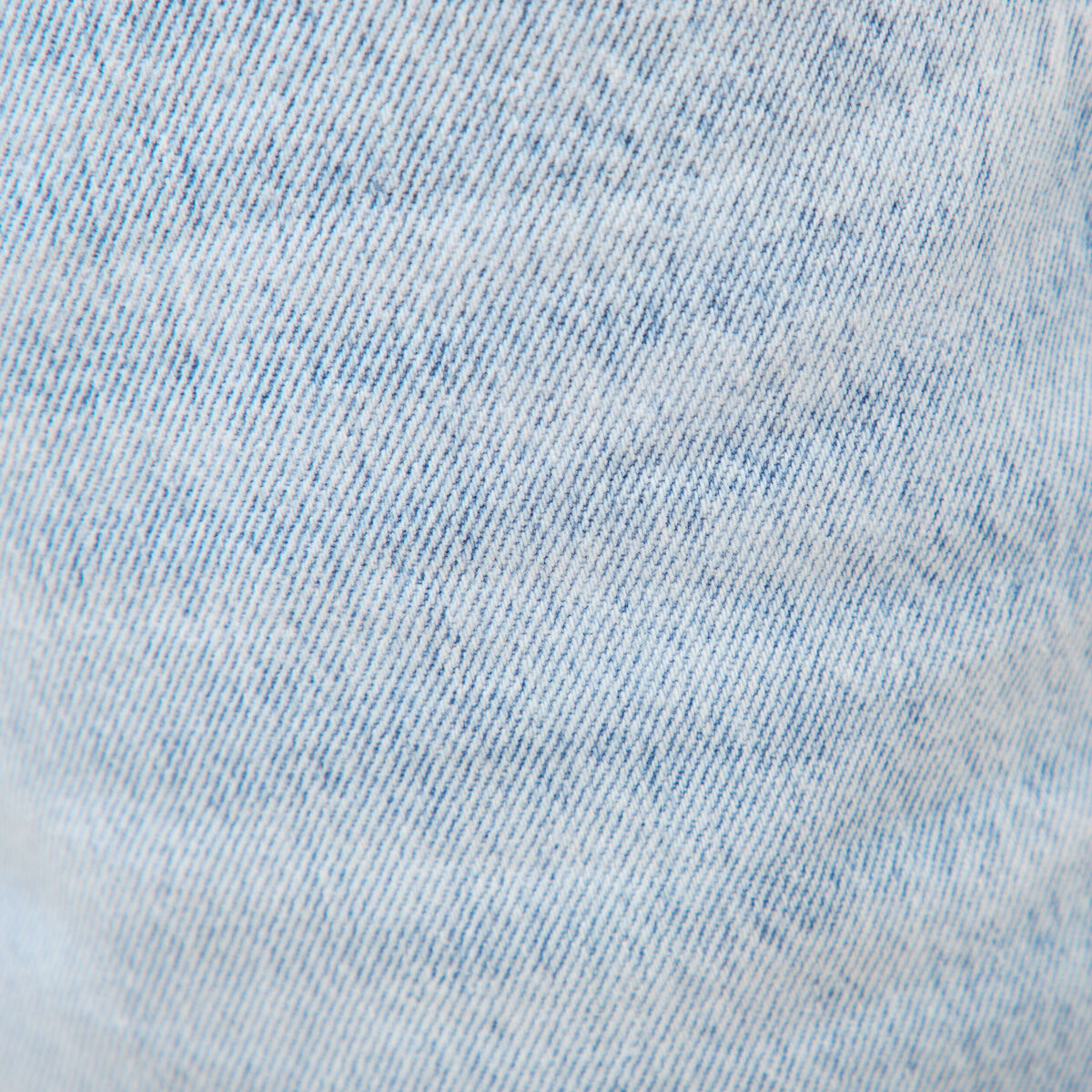Bermuda large taille haute en coton denim bleach femme