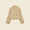 Trench court fluide beige femme