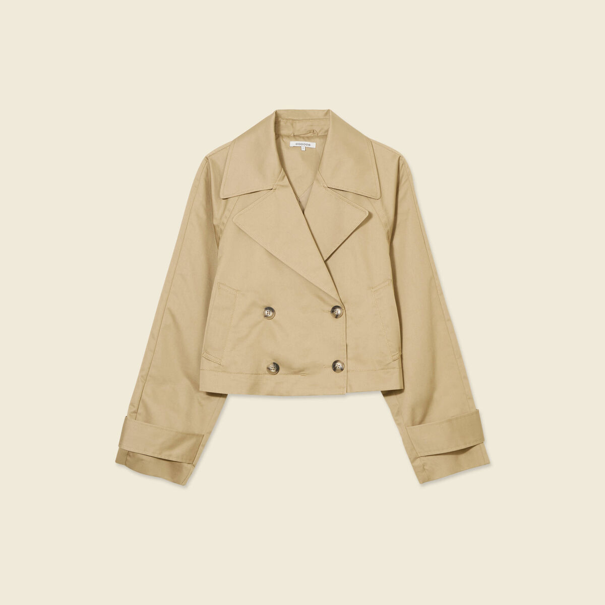 Trench court fluide beige femme