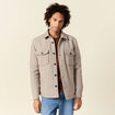 Surchemise boutonn&eacute;e beige homme