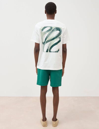 T-shirt ample en coton manches courtes ecru homme