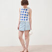 Jupe-short taille haute en jeans denim snow bleu femme