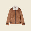 Blouson suédine col aviateur marron homme