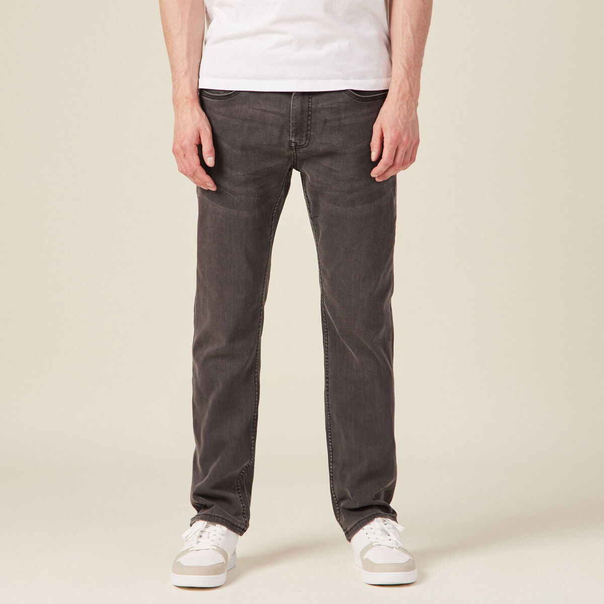 Jeans straight ultra stretch denim gris homme