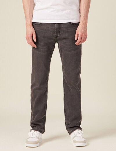 Jeans straight ultra stretch denim gris homme