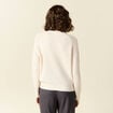 Pull manches longues sequins ecru femme
