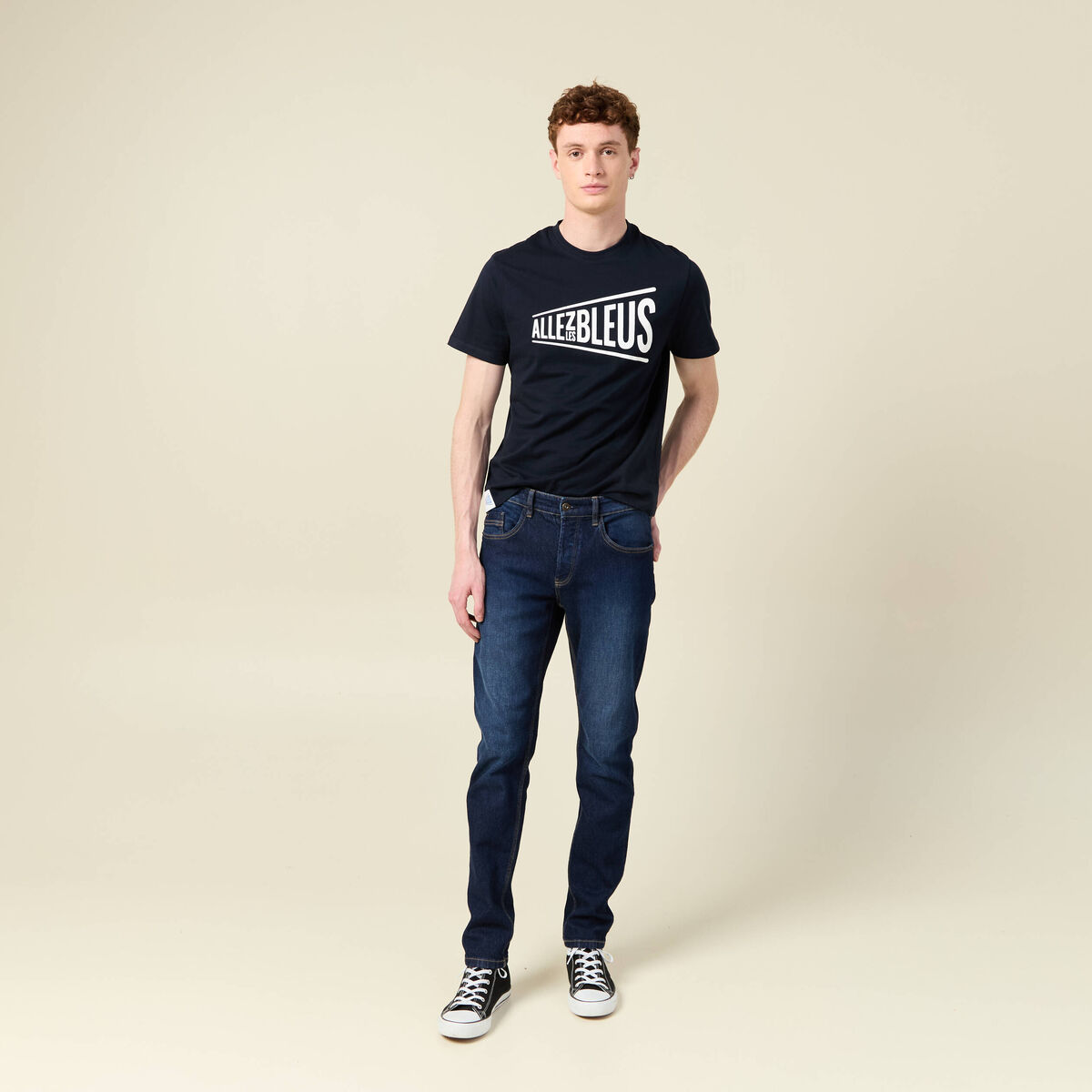 T-shirt manches courtes bleu marine homme