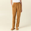 Tregging velours 7/8ème beige femme