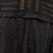 Blouse ample col montant manches courtes noir femme