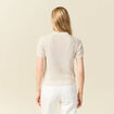 Pull manches courtes creme femme