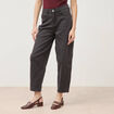 Jeans barrel taille haute 7/8&egrave;me denim gris femme