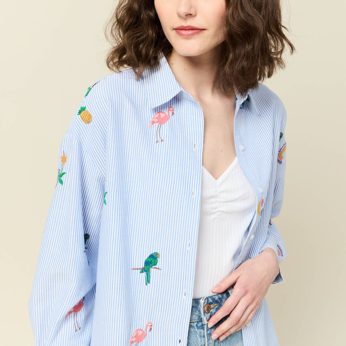 Chemise manches longues noir femme