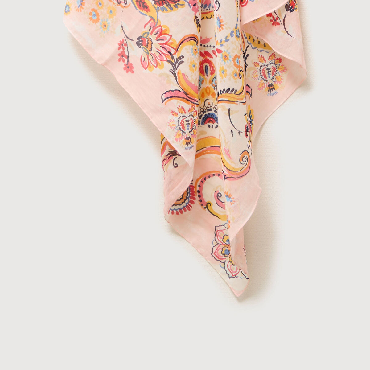 Foulard en coton effet satin&eacute;e orange femme
