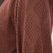 Pull ajour&eacute; droit court manches courtes marron fonc&eacute; femme