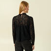 T-shirt droit court manches longues noir femme