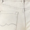 Jeans large taille haute denim gris clair femme