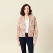 Gilet imprimé manches longues blanc femme