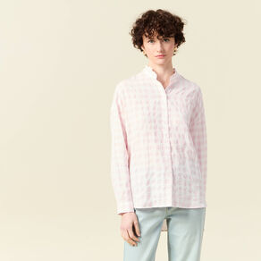 Chemise manches longues rose clair femme