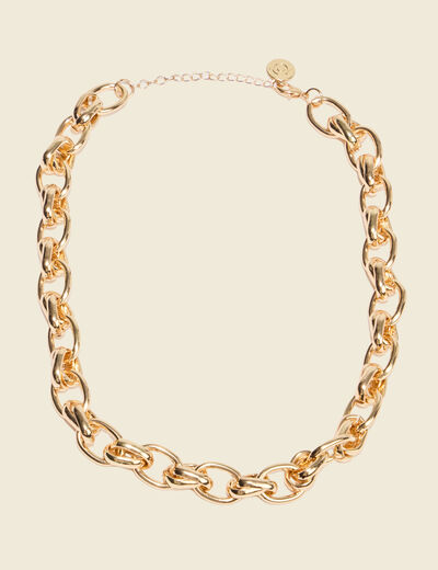 Collier avec cha&icirc;ne couleur or femme