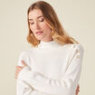 Pull long manches longues ecru femme
