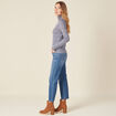 T-shirt manches longues bleu femme