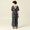 Robe longue droite dos en V noir femme