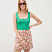 Jupe fluide doubl&eacute;e multicolore femme