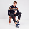 Pull manches longues bleu foncé homme