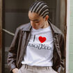 T-shirt oversize col rond en coton blanc femme
