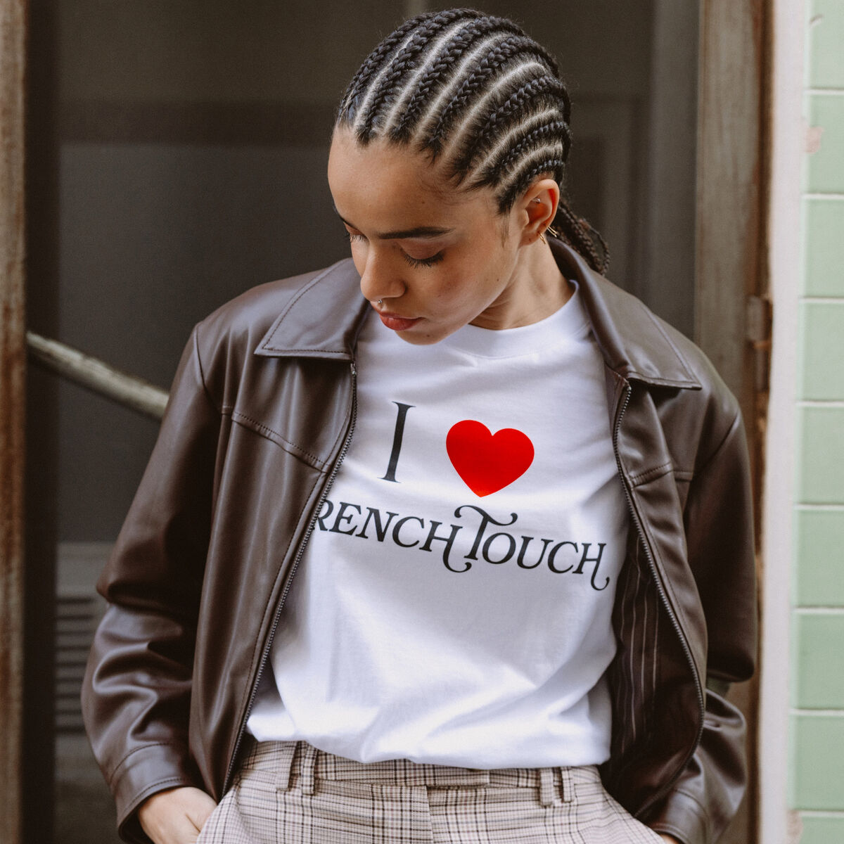 T-shirt oversize col rond en coton blanc femme
