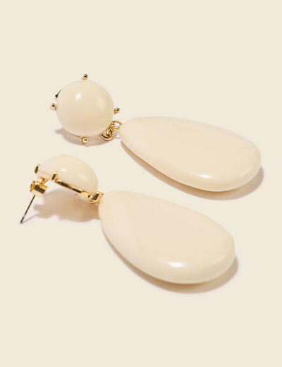 Boucles d'oreilles creme femme