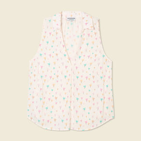 Blouse sans manches blanc femme