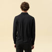 Polo cintr&eacute; manches longues noir homme