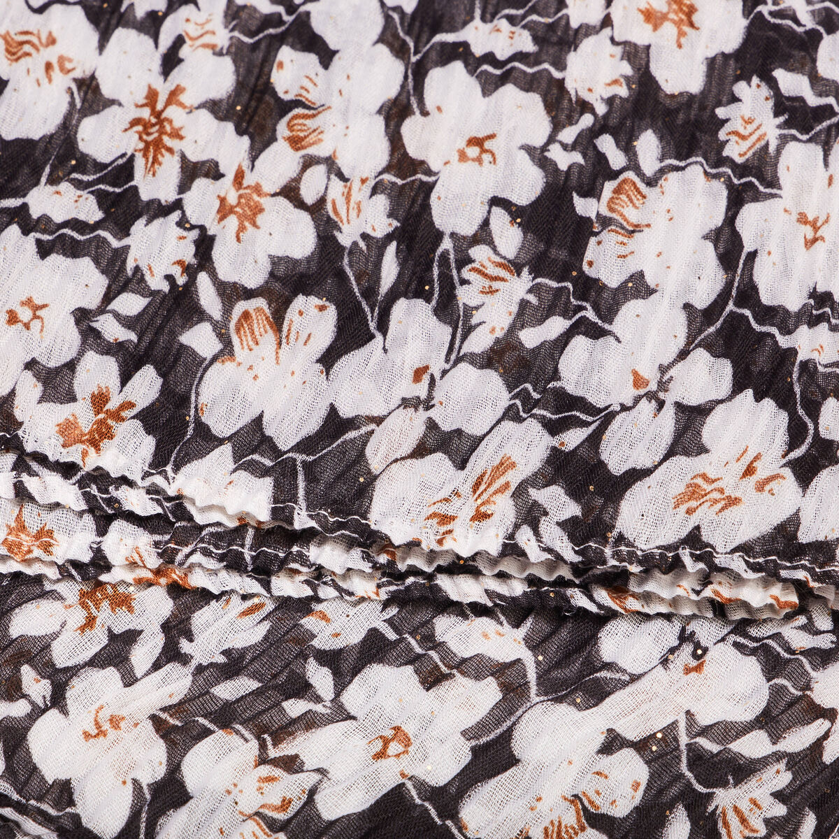 Foulard plissé noir femme